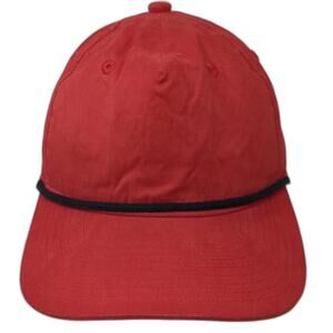 Decky 5 Panel Rope Hat Red One Size Blank Solid Adjustable Snapback Cap Sporty